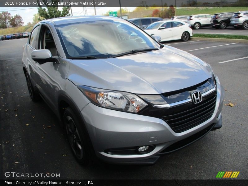 Lunar Silver Metallic / Gray 2018 Honda HR-V EX AWD