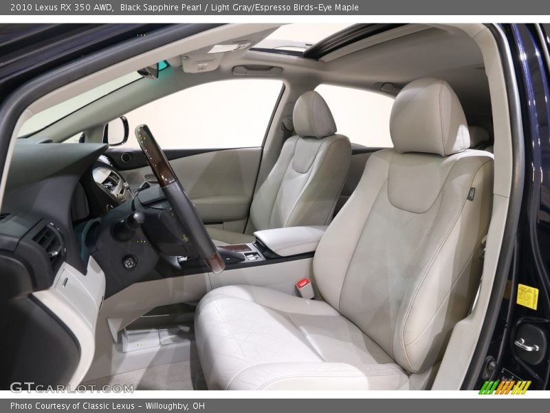 Black Sapphire Pearl / Light Gray/Espresso Birds-Eye Maple 2010 Lexus RX 350 AWD