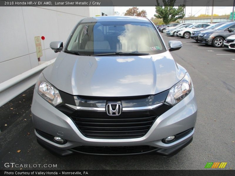Lunar Silver Metallic / Gray 2018 Honda HR-V EX AWD