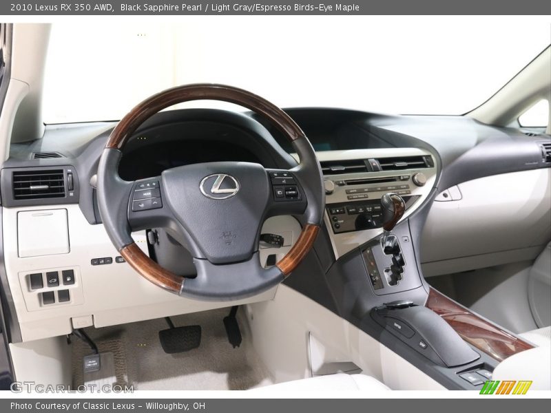 Black Sapphire Pearl / Light Gray/Espresso Birds-Eye Maple 2010 Lexus RX 350 AWD