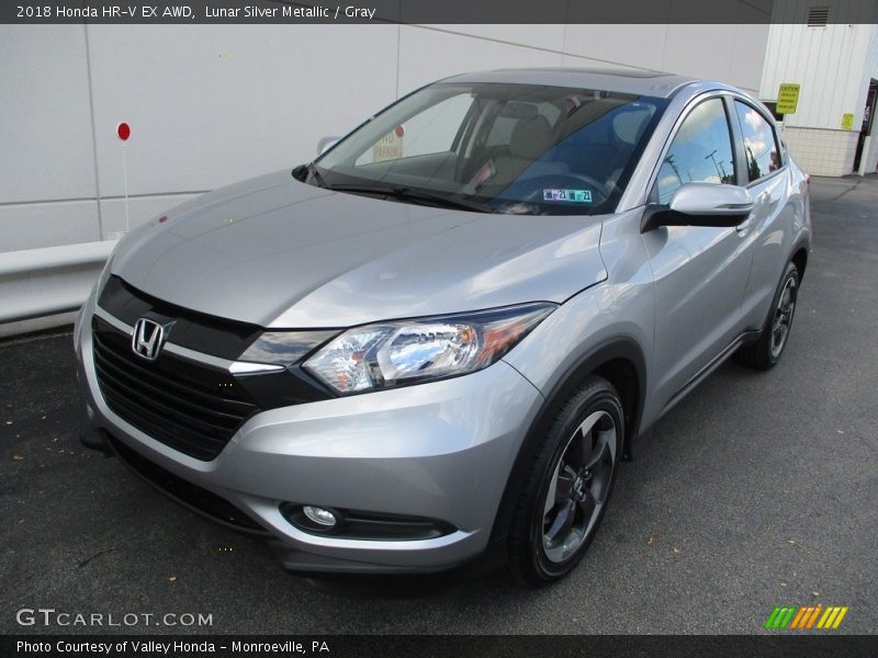 Lunar Silver Metallic / Gray 2018 Honda HR-V EX AWD