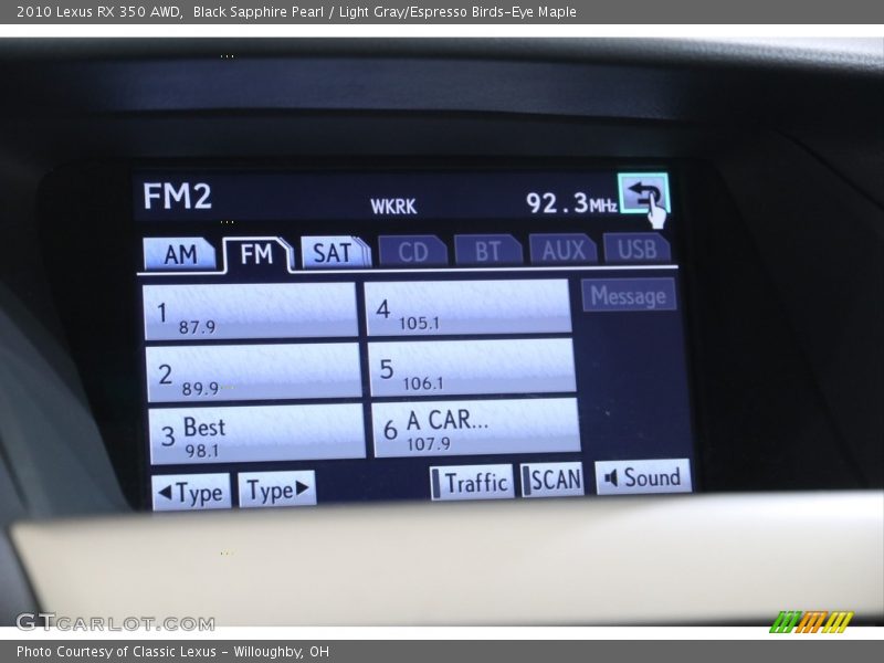 Black Sapphire Pearl / Light Gray/Espresso Birds-Eye Maple 2010 Lexus RX 350 AWD