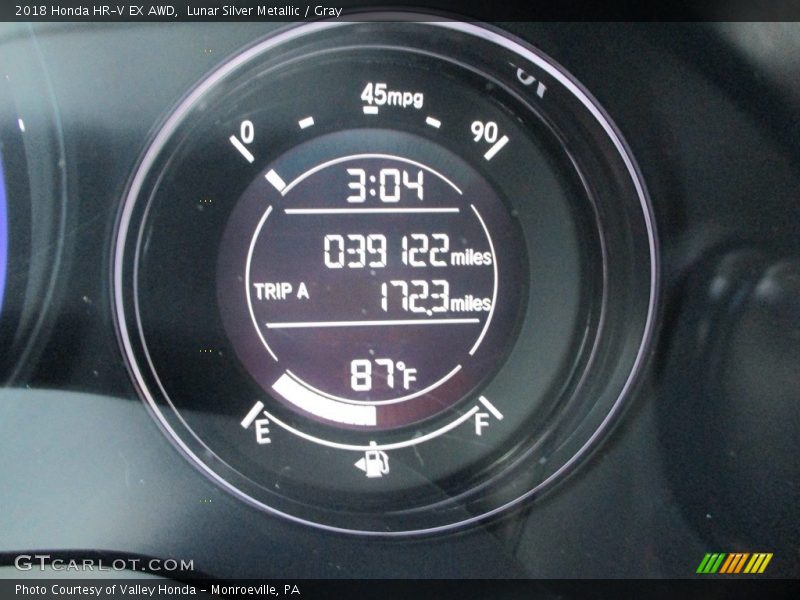 Lunar Silver Metallic / Gray 2018 Honda HR-V EX AWD