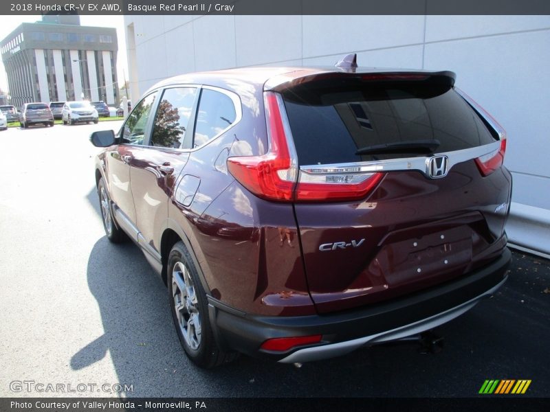 Basque Red Pearl II / Gray 2018 Honda CR-V EX AWD