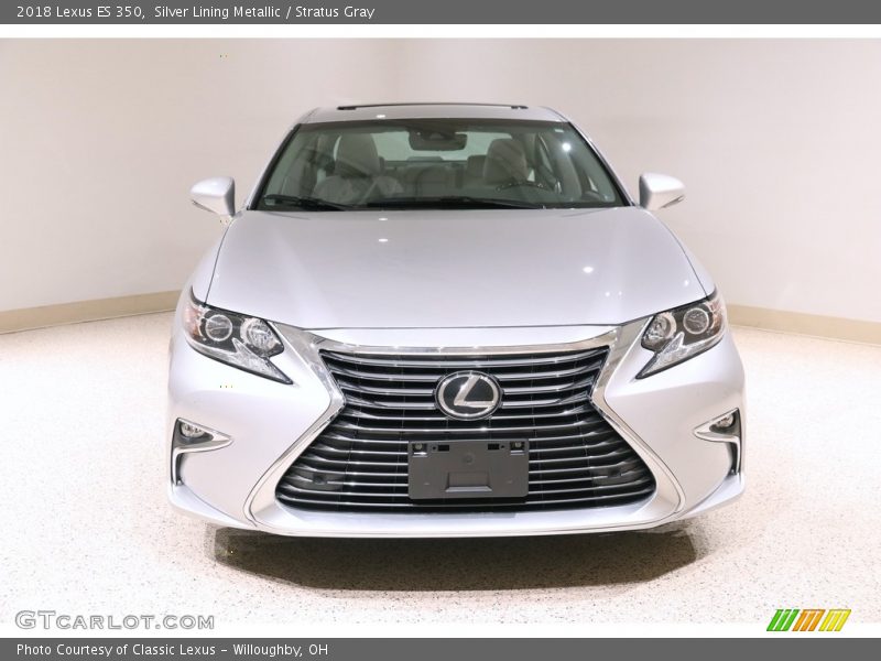Silver Lining Metallic / Stratus Gray 2018 Lexus ES 350