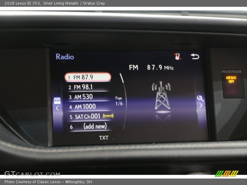 Silver Lining Metallic / Stratus Gray 2018 Lexus ES 350