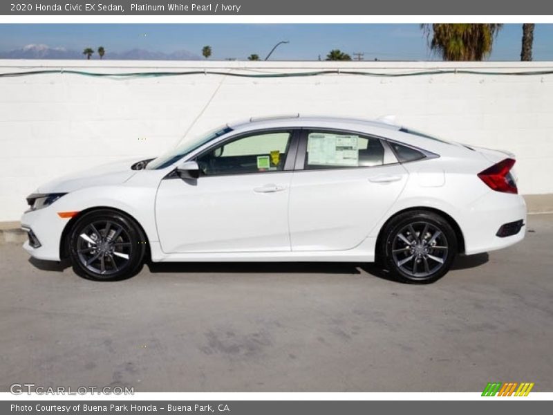 Platinum White Pearl / Ivory 2020 Honda Civic EX Sedan