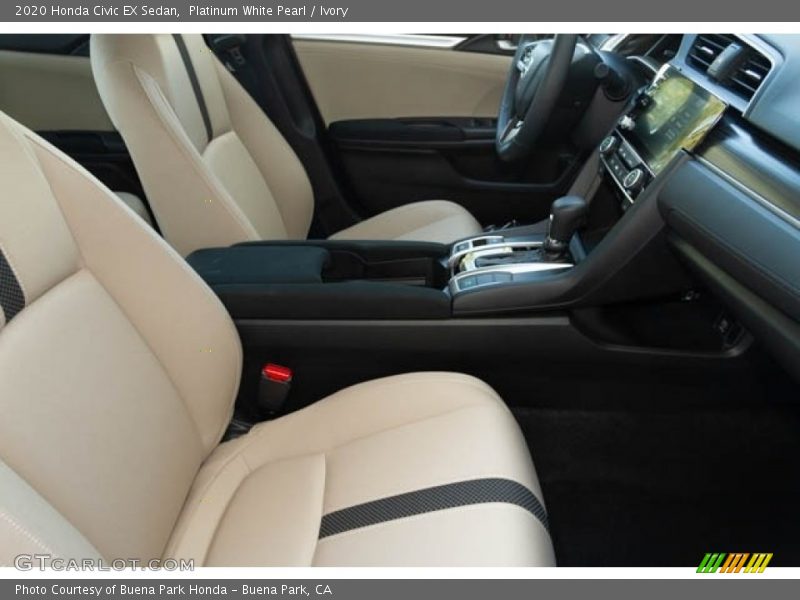 Platinum White Pearl / Ivory 2020 Honda Civic EX Sedan