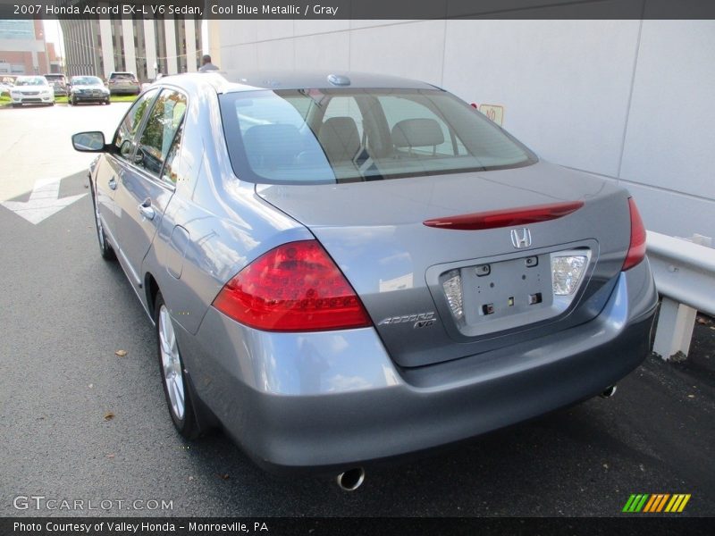 Cool Blue Metallic / Gray 2007 Honda Accord EX-L V6 Sedan