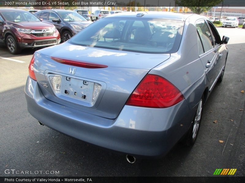 Cool Blue Metallic / Gray 2007 Honda Accord EX-L V6 Sedan
