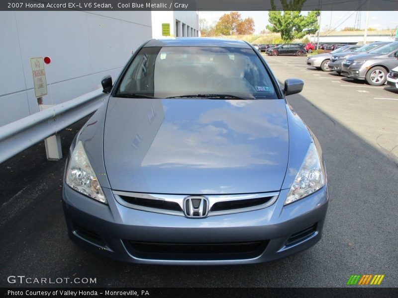 Cool Blue Metallic / Gray 2007 Honda Accord EX-L V6 Sedan