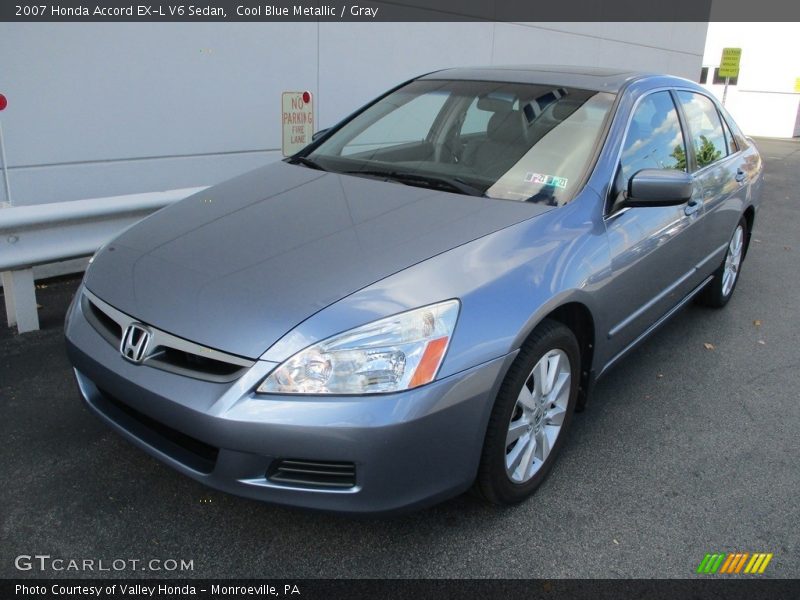 Cool Blue Metallic / Gray 2007 Honda Accord EX-L V6 Sedan