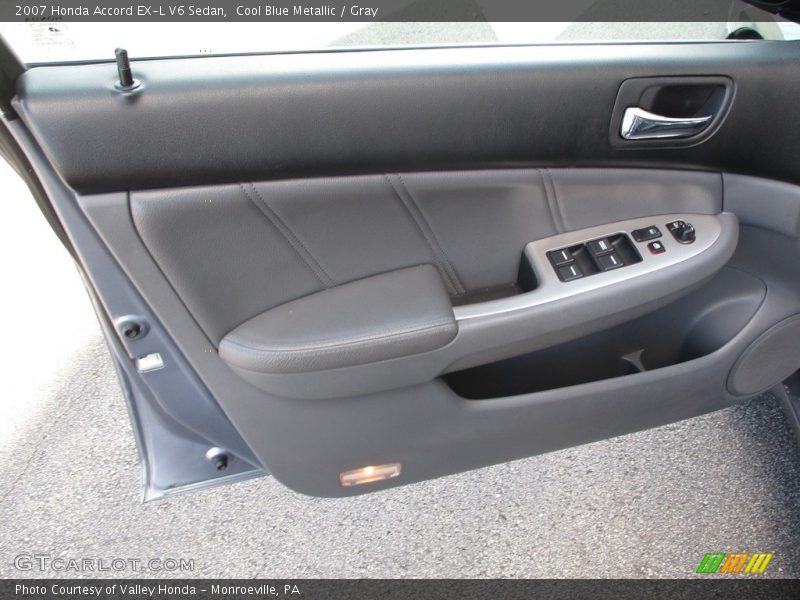 Cool Blue Metallic / Gray 2007 Honda Accord EX-L V6 Sedan
