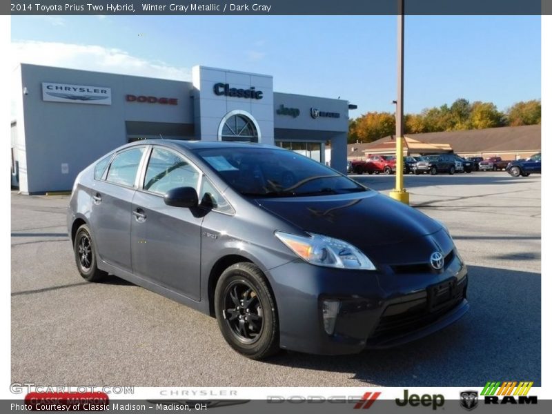 Winter Gray Metallic / Dark Gray 2014 Toyota Prius Two Hybrid