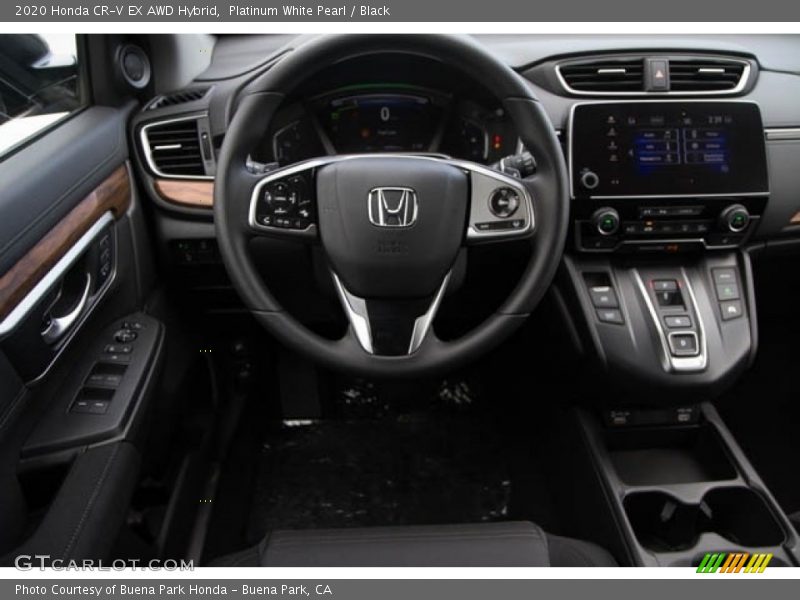 Platinum White Pearl / Black 2020 Honda CR-V EX AWD Hybrid