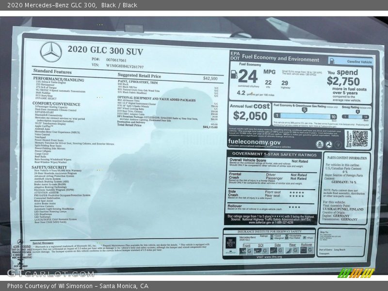 Black / Black 2020 Mercedes-Benz GLC 300