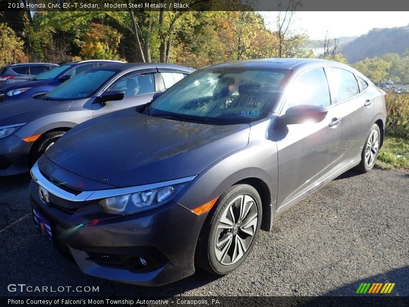 Modern Steel Metallic / Black 2018 Honda Civic EX-T Sedan