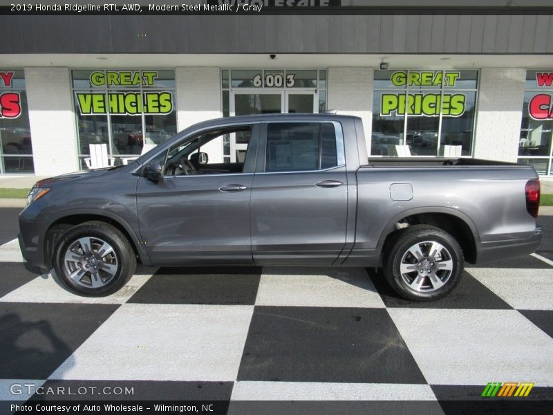 Modern Steel Metallic / Gray 2019 Honda Ridgeline RTL AWD