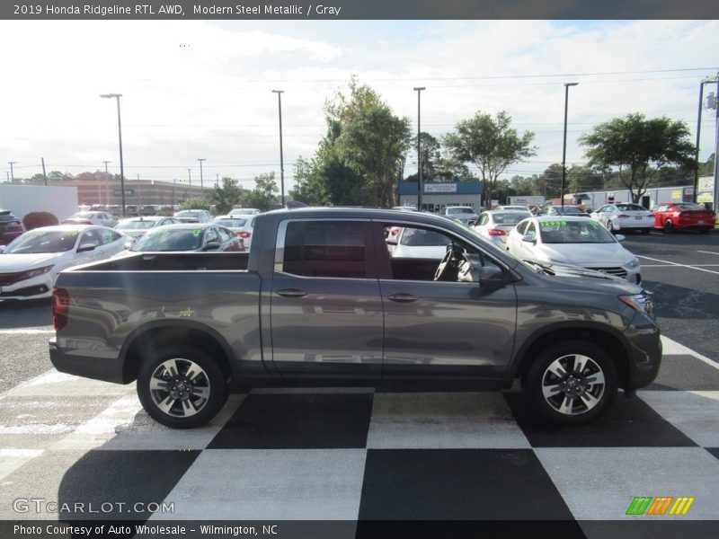 Modern Steel Metallic / Gray 2019 Honda Ridgeline RTL AWD