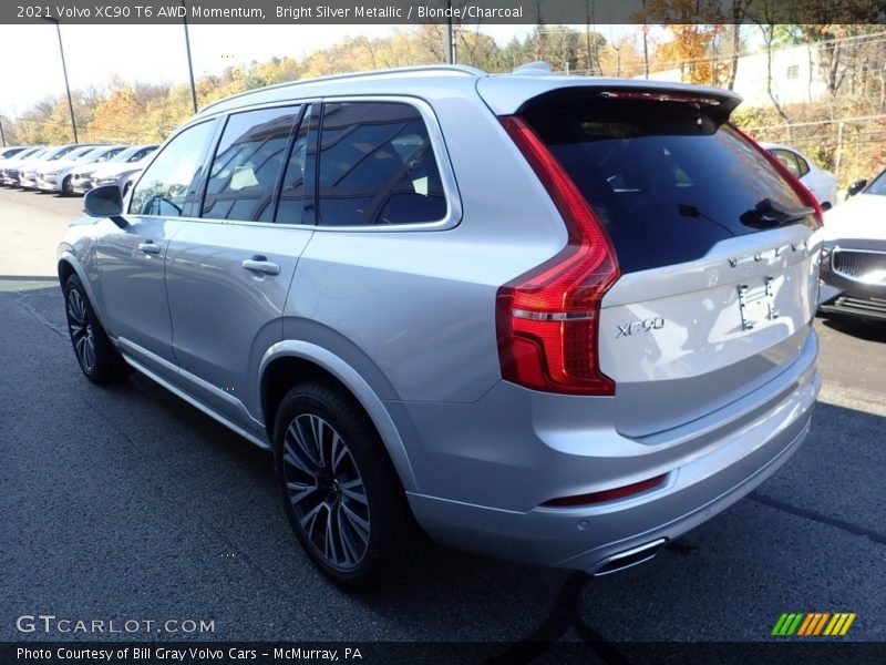 Bright Silver Metallic / Blonde/Charcoal 2021 Volvo XC90 T6 AWD Momentum