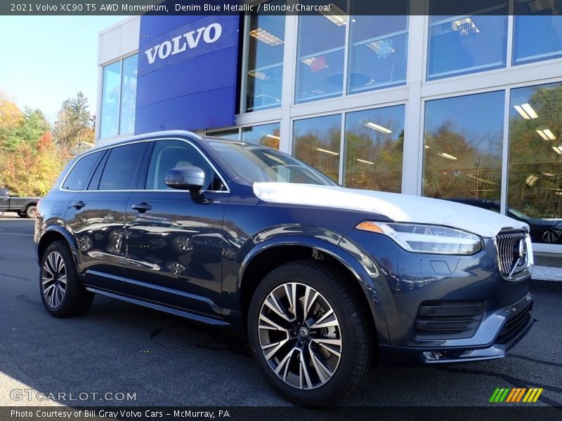 Denim Blue Metallic / Blonde/Charcoal 2021 Volvo XC90 T5 AWD Momentum