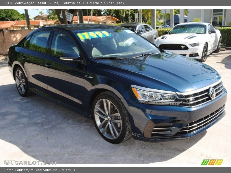 Tourmaline Blue Metallic / Titan Black 2018 Volkswagen Passat R-Line