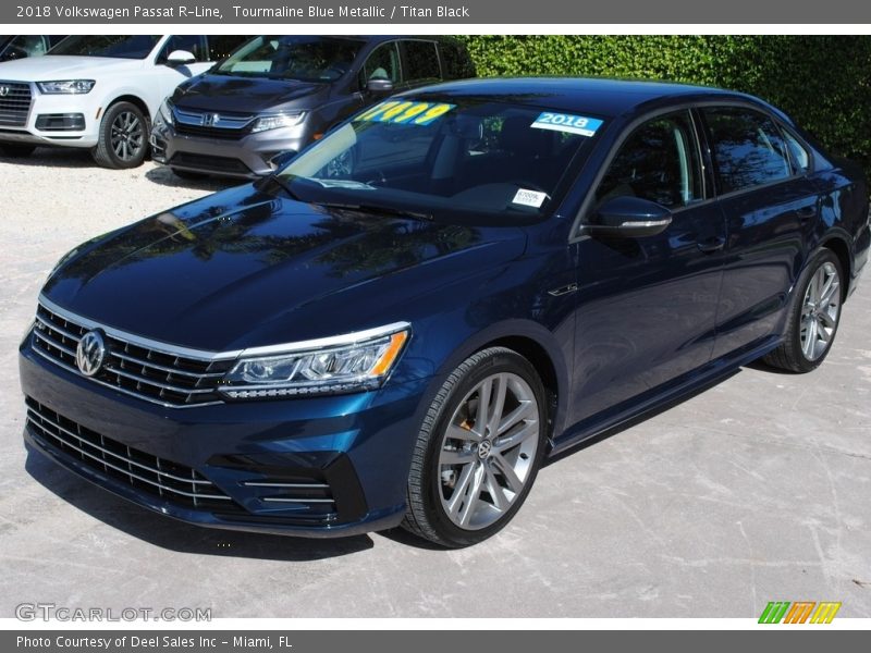 Tourmaline Blue Metallic / Titan Black 2018 Volkswagen Passat R-Line
