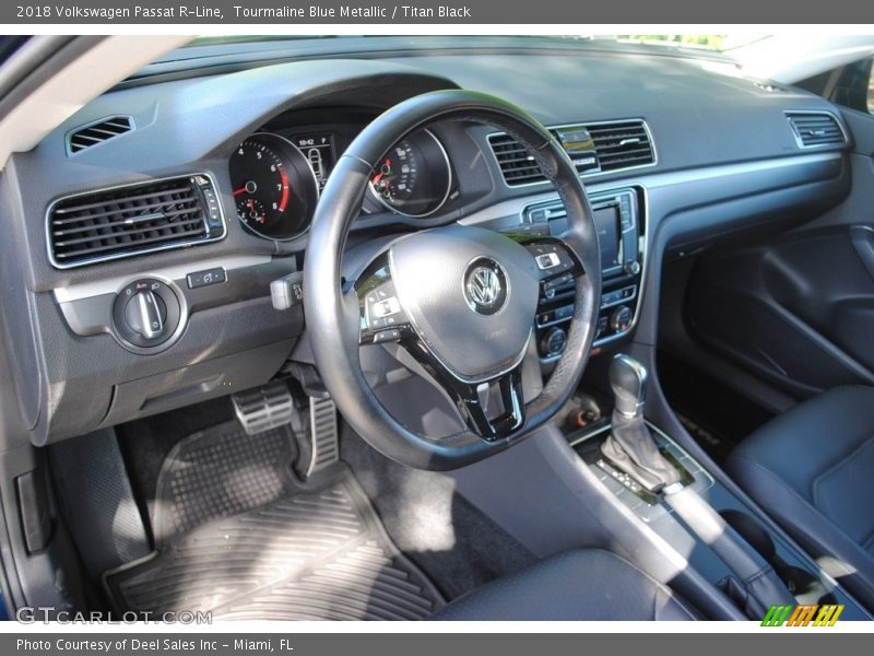 Tourmaline Blue Metallic / Titan Black 2018 Volkswagen Passat R-Line