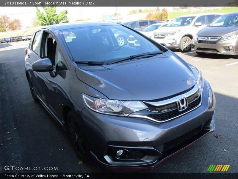 Modern Steel Metallic / Black 2018 Honda Fit Sport
