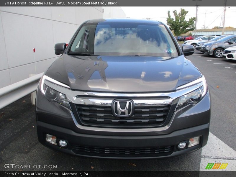 Modern Steel Metallic / Black 2019 Honda Ridgeline RTL-T AWD