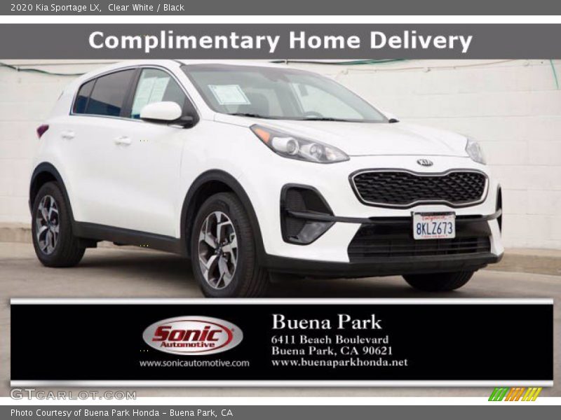 Clear White / Black 2020 Kia Sportage LX