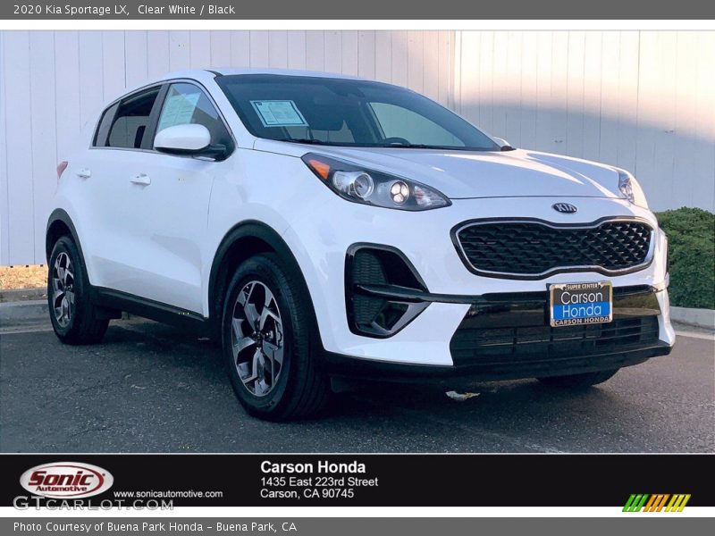 Clear White / Black 2020 Kia Sportage LX