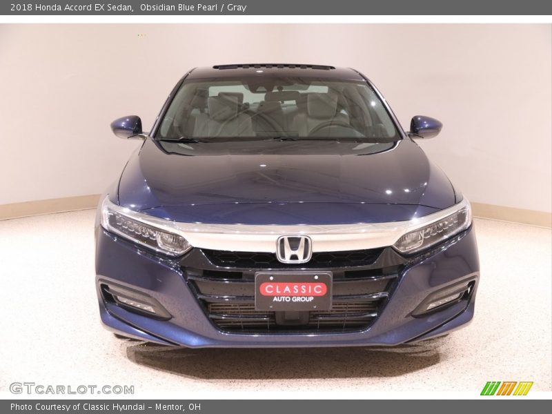 Obsidian Blue Pearl / Gray 2018 Honda Accord EX Sedan
