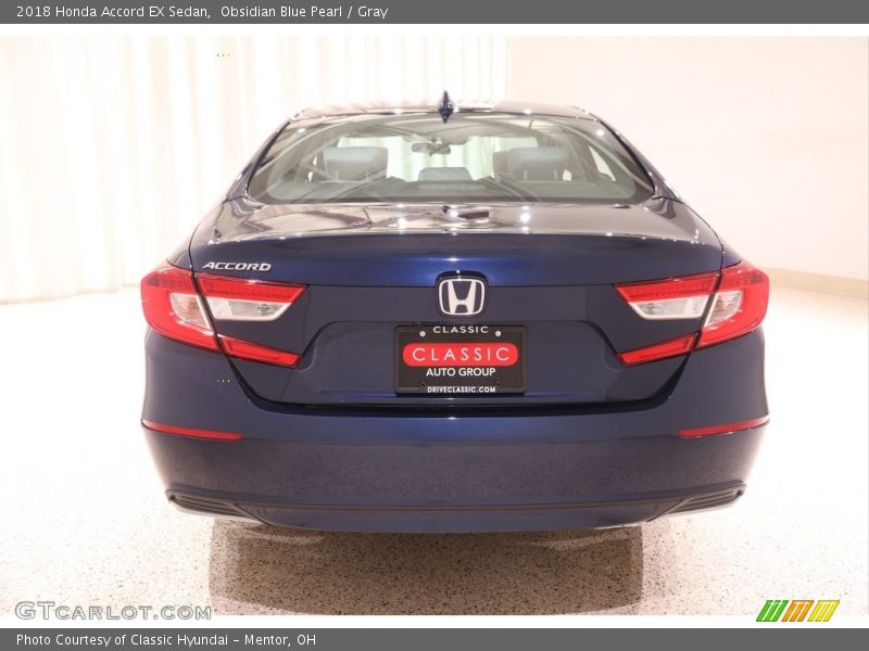 Obsidian Blue Pearl / Gray 2018 Honda Accord EX Sedan