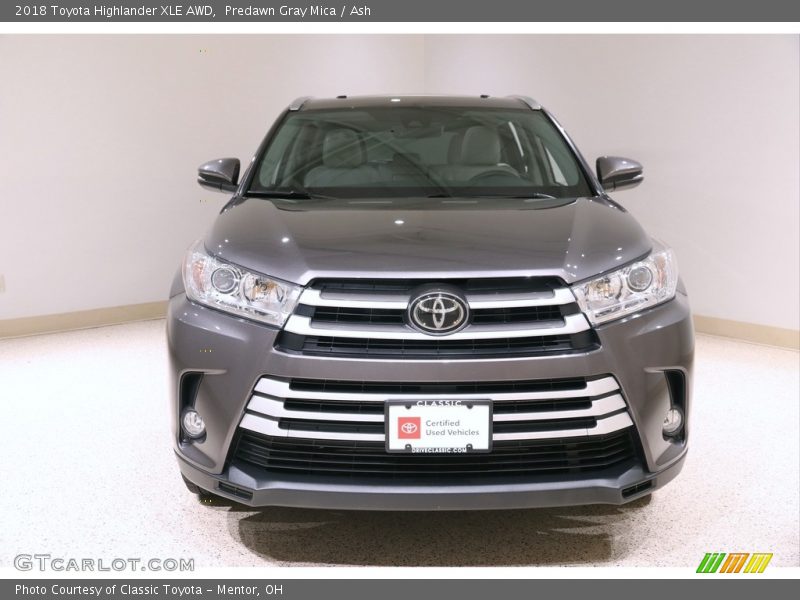 Predawn Gray Mica / Ash 2018 Toyota Highlander XLE AWD