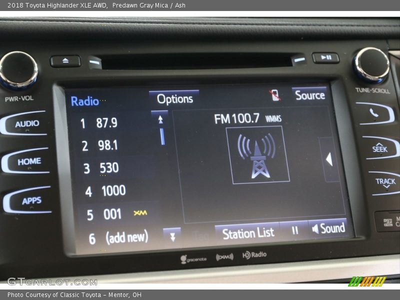 Predawn Gray Mica / Ash 2018 Toyota Highlander XLE AWD
