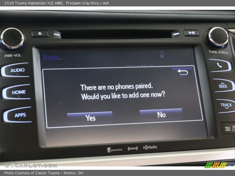 Predawn Gray Mica / Ash 2018 Toyota Highlander XLE AWD