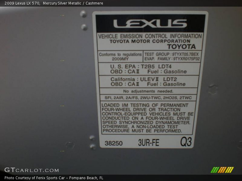 Mercury Silver Metallic / Cashmere 2009 Lexus LX 570