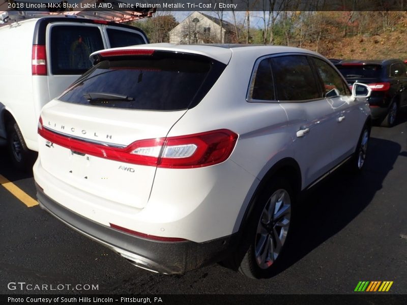 White Platinum Metallic Tri-Coat / Ebony 2018 Lincoln MKX Black Label AWD