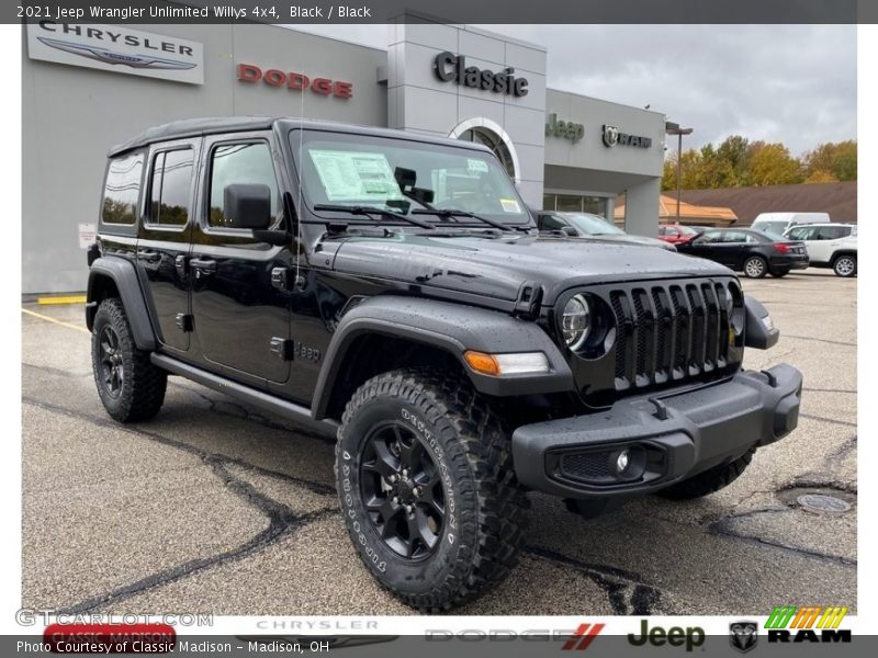 Black / Black 2021 Jeep Wrangler Unlimited Willys 4x4