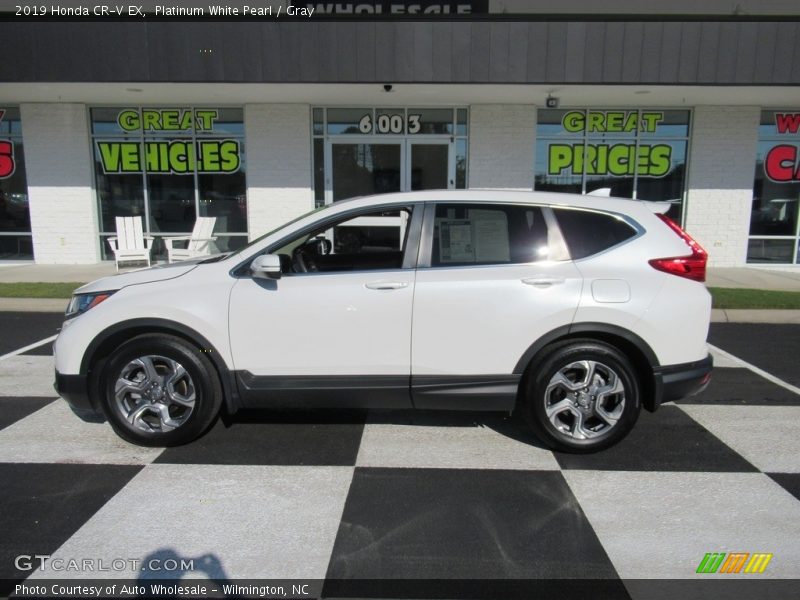 Platinum White Pearl / Gray 2019 Honda CR-V EX