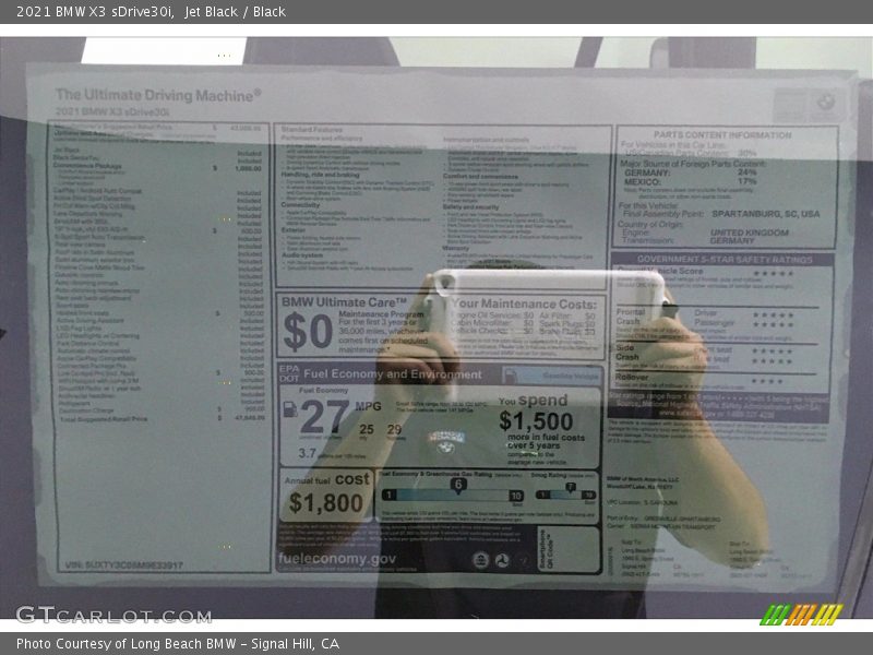 Jet Black / Black 2021 BMW X3 sDrive30i
