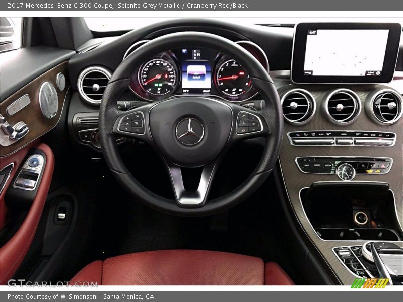 Selenite Grey Metallic / Cranberry Red/Black 2017 Mercedes-Benz C 300 Coupe