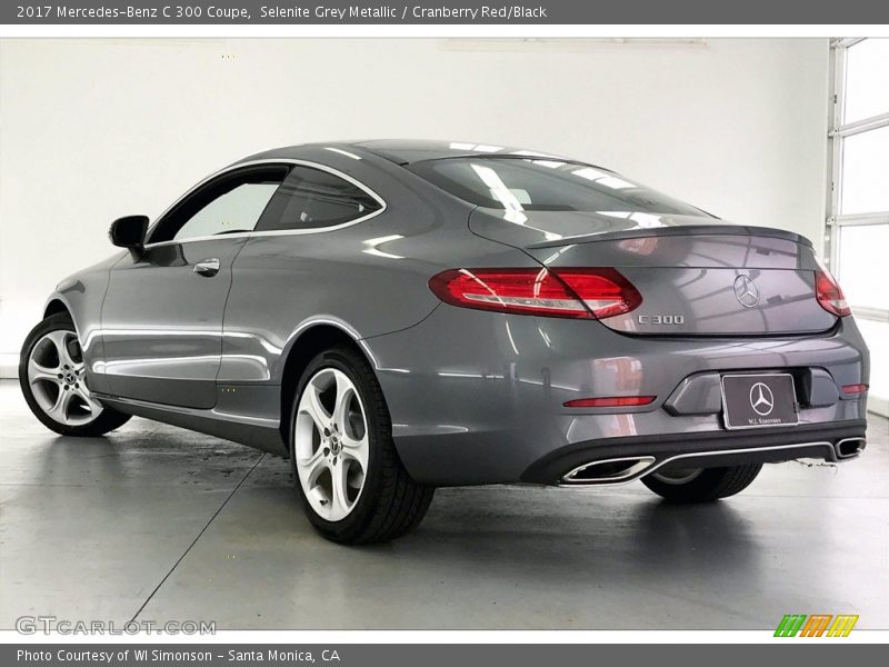 Selenite Grey Metallic / Cranberry Red/Black 2017 Mercedes-Benz C 300 Coupe