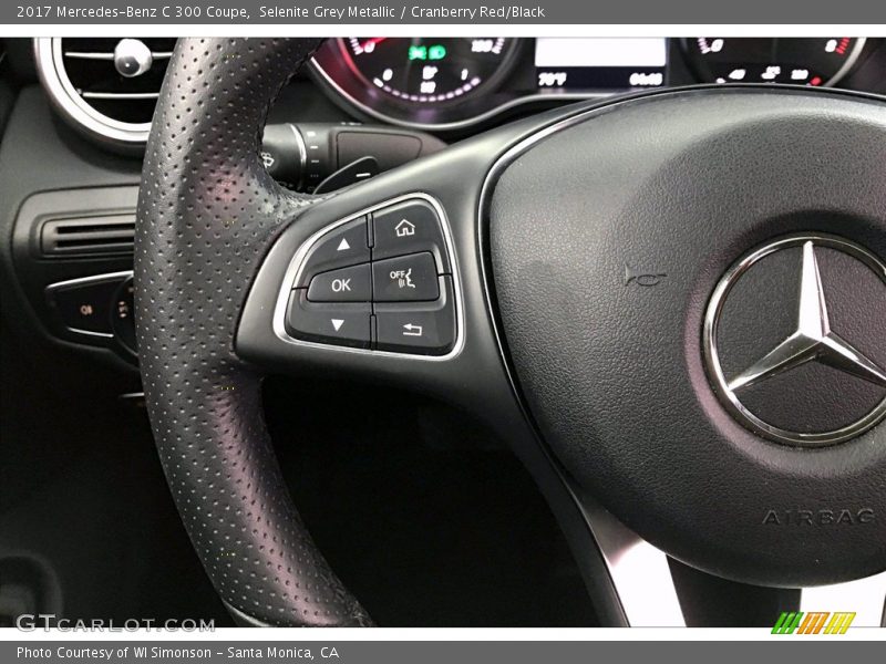Selenite Grey Metallic / Cranberry Red/Black 2017 Mercedes-Benz C 300 Coupe
