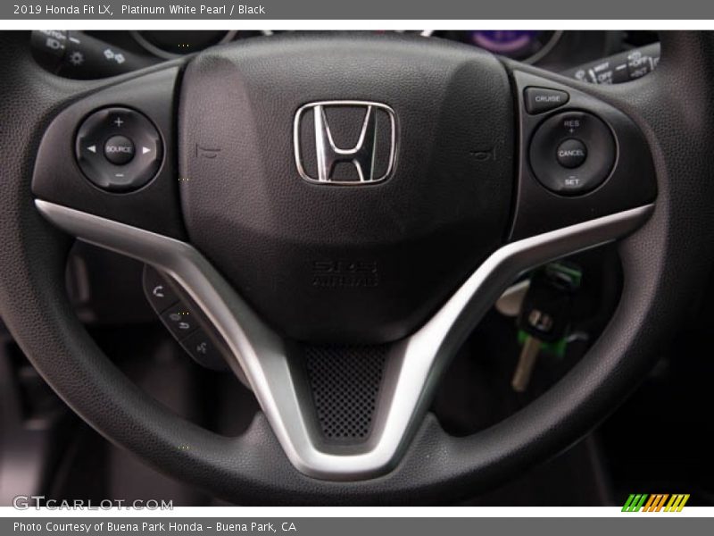 Platinum White Pearl / Black 2019 Honda Fit LX