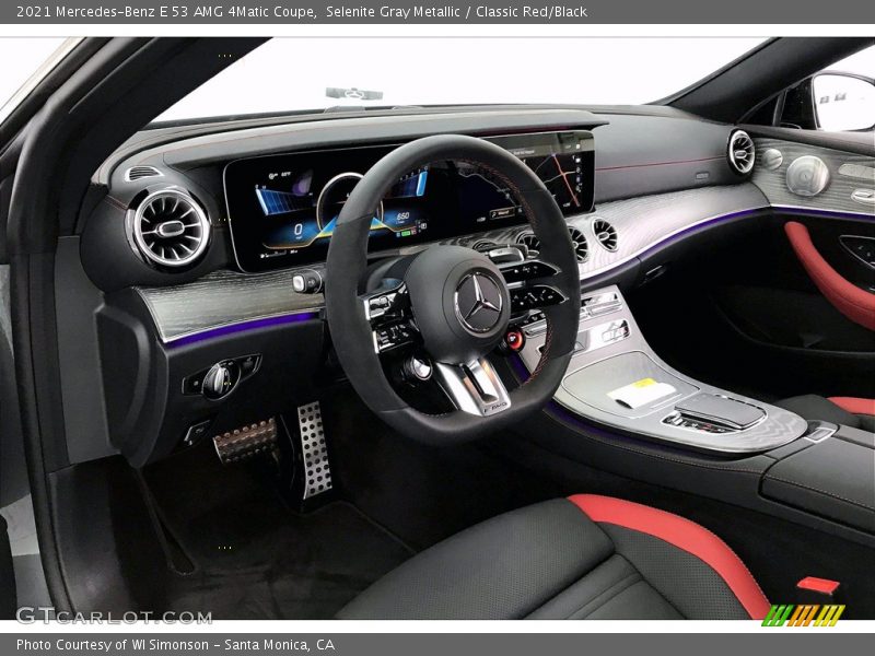 Selenite Gray Metallic / Classic Red/Black 2021 Mercedes-Benz E 53 AMG 4Matic Coupe