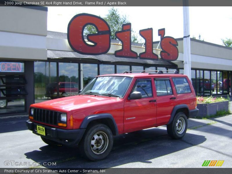 Flame Red / Agate Black 2000 Jeep Cherokee SE 4x4 Right Hand Drive