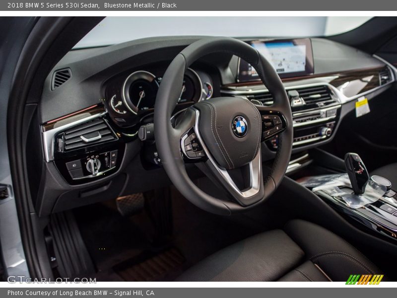 Bluestone Metallic / Black 2018 BMW 5 Series 530i Sedan