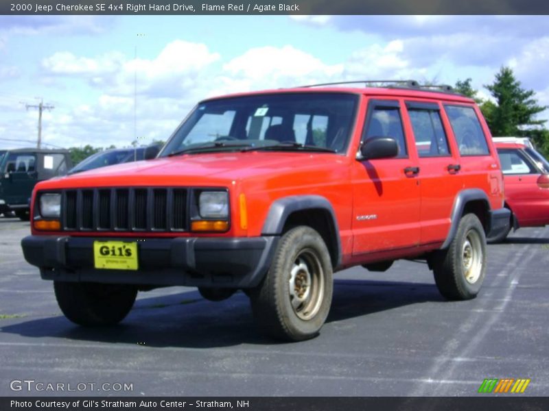Flame Red / Agate Black 2000 Jeep Cherokee SE 4x4 Right Hand Drive